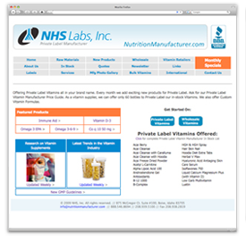 Nutrition Manufacturer Site Design