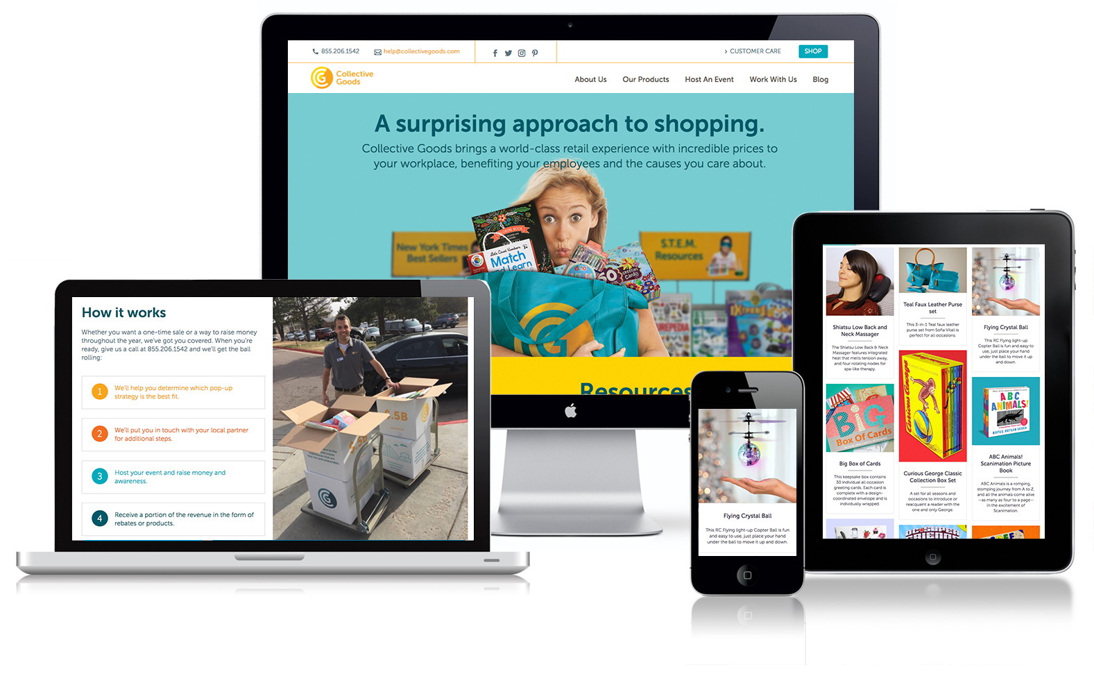 Collective Goods across desktop, laptop, tablet, and mobile